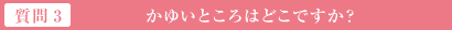 質問3 かゆいところはどこですか？